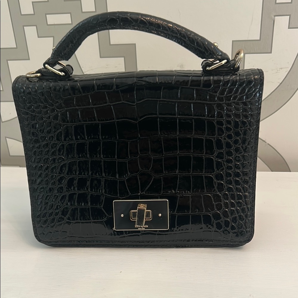 Kate Spade Black Satchel with Gold Clasp